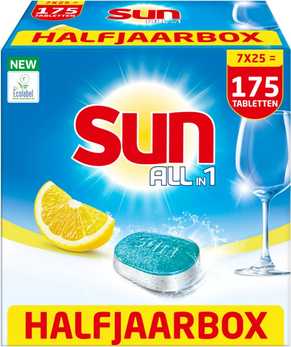 SUNĀ® Sun All-In-1 Citroen Vaatwastabletten - 7 X 24 Tabletten - Voordeelverpakking - Afbeelding 10
