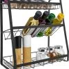 QUVIO Kruidenrek - Keukenrek Staand - Keukenrekje - Keukenrek - Aanrecht Organizer - Metaal - 19 X 35 X 38 Cm
