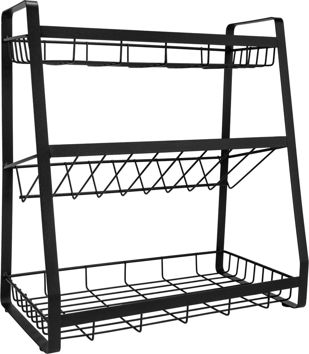QUVIO Kruidenrek - Keukenrek Staand - Keukenrekje - Keukenrek - Aanrecht Organizer - Metaal - 19 X 35 X 38 Cm - Afbeelding 5