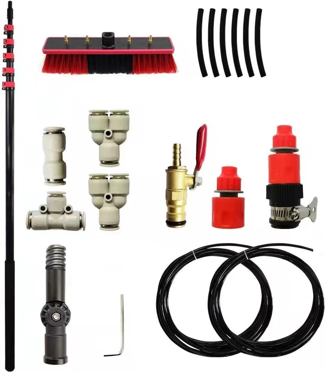 Kibani Telescoop Borstel 9m - Telescoopsteel Ramenwassen - Telescoopsteel Met Borstel - Telescoopsteel - Telescoopsteel Met Waterdoorvoer - Ramenwassen - Raamwisser Met Telescoopsteel - Raamwisser - Telescoopstelen - Afbeelding 5