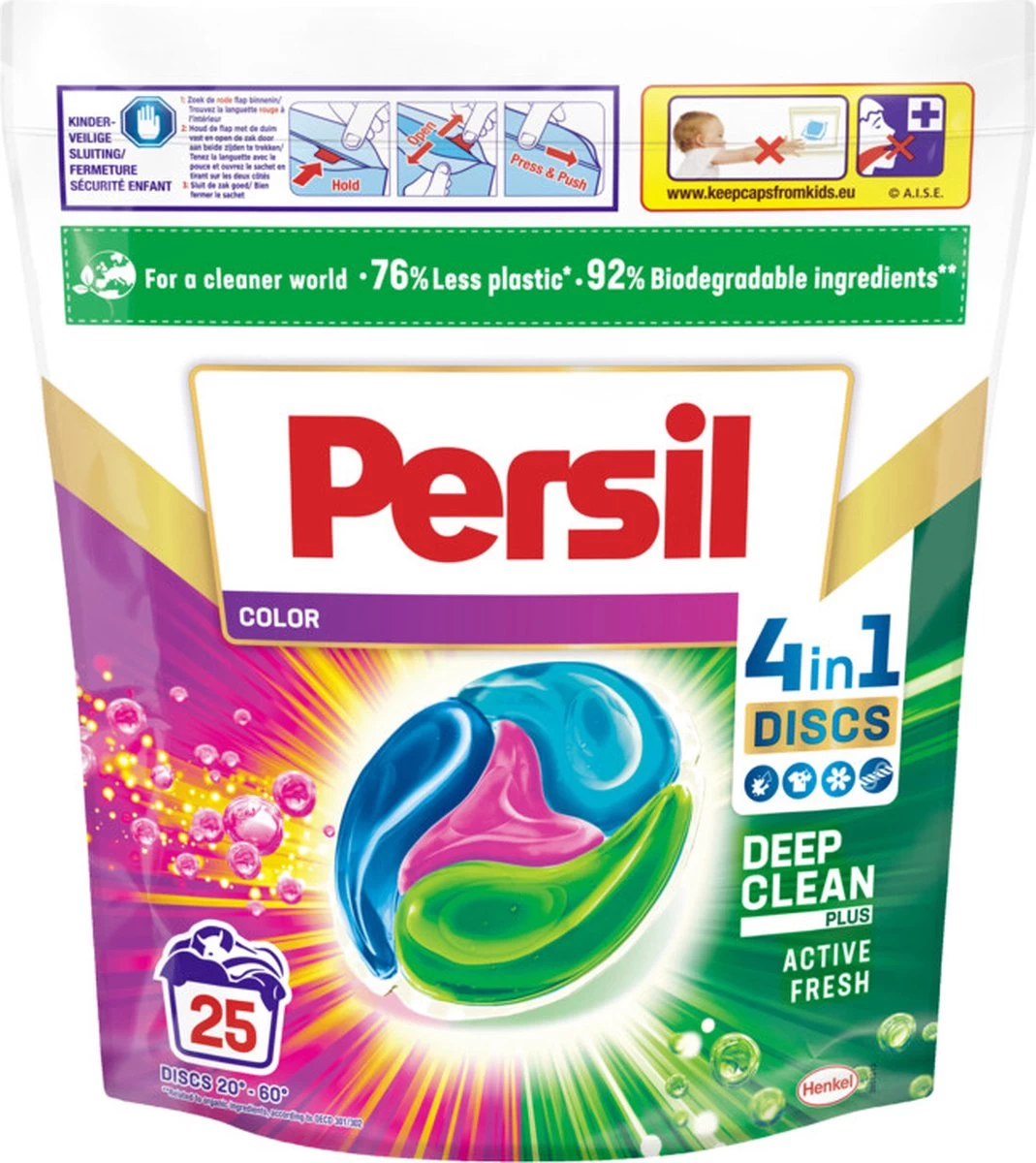Persil® Persil 4in1 Discs Color Wascapsules - Wasmiddel Capsules - Voordeelverpakking - 5 X 25 Wasbeurten - Afbeelding 2