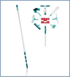 Leifheit Aluminium Telescoopsteel Click Systeem , Lengte 145-400 Cm