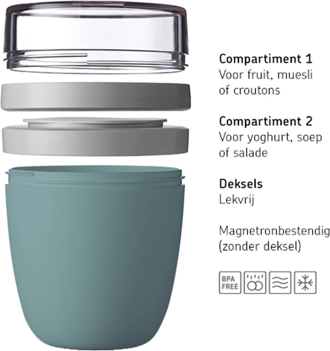 Mepal – Limited Edition Lunchpot Ellipse – Praktische Muesli Beker To Go – Strawberry Vibe – Geschikt Voor Vriezer, Magnetron En Vaatwasser - Onbeperkt Genieten - Afbeelding 5