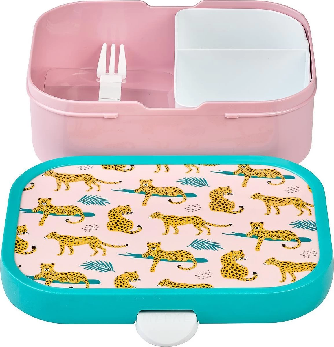 Mepal – Lunchset Campus (pu + Lb) – Pop-up Drinkfles En Broodtrommel Voor Kinderen – Leopard – Bento Box – Lekvrij - Afbeelding 6