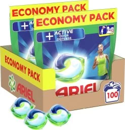 Ariel All In 1 Wasmiddel Pods + Actieve Geurbestrijding - Voordeelverpakking 2 X 50 Wasbeurten
