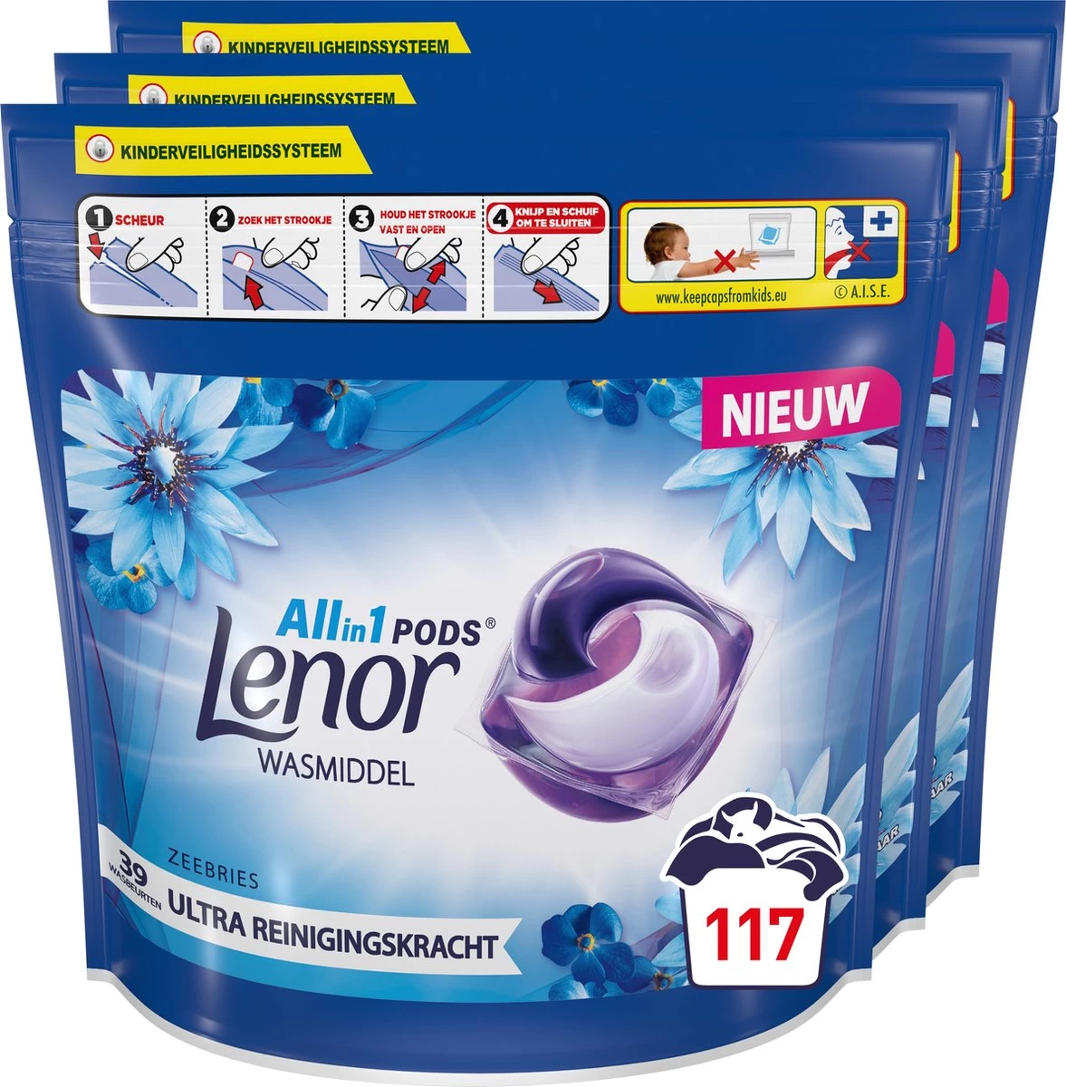 Lenor All In 1 Wasmiddel Pods - Voordeelverpakking 3 X 39 Wasbeurten - Afbeelding 2