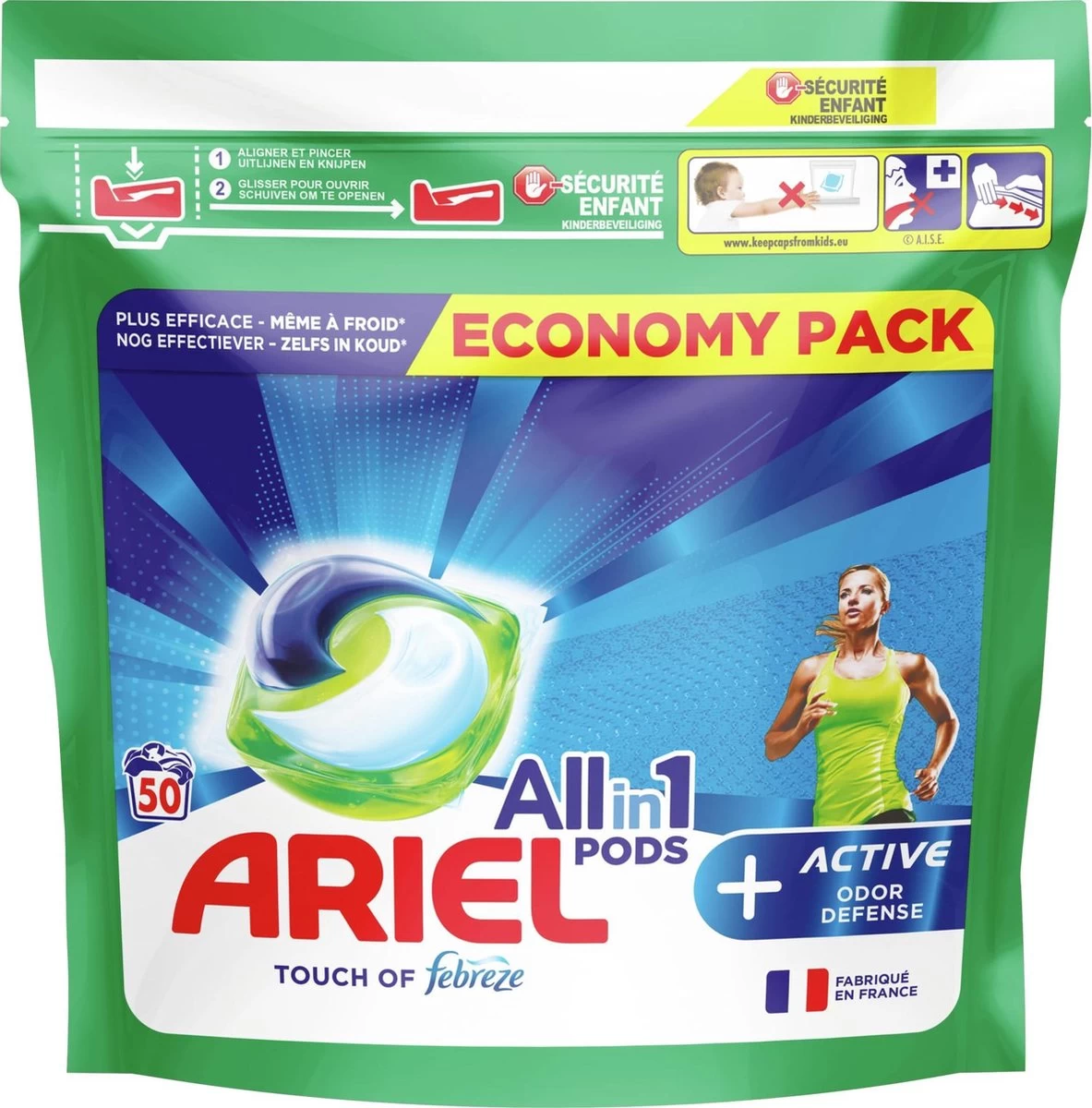 Ariel All In 1 Wasmiddel Pods + Actieve Geurbestrijding - Voordeelverpakking 2 X 50 Wasbeurten - Afbeelding 2
