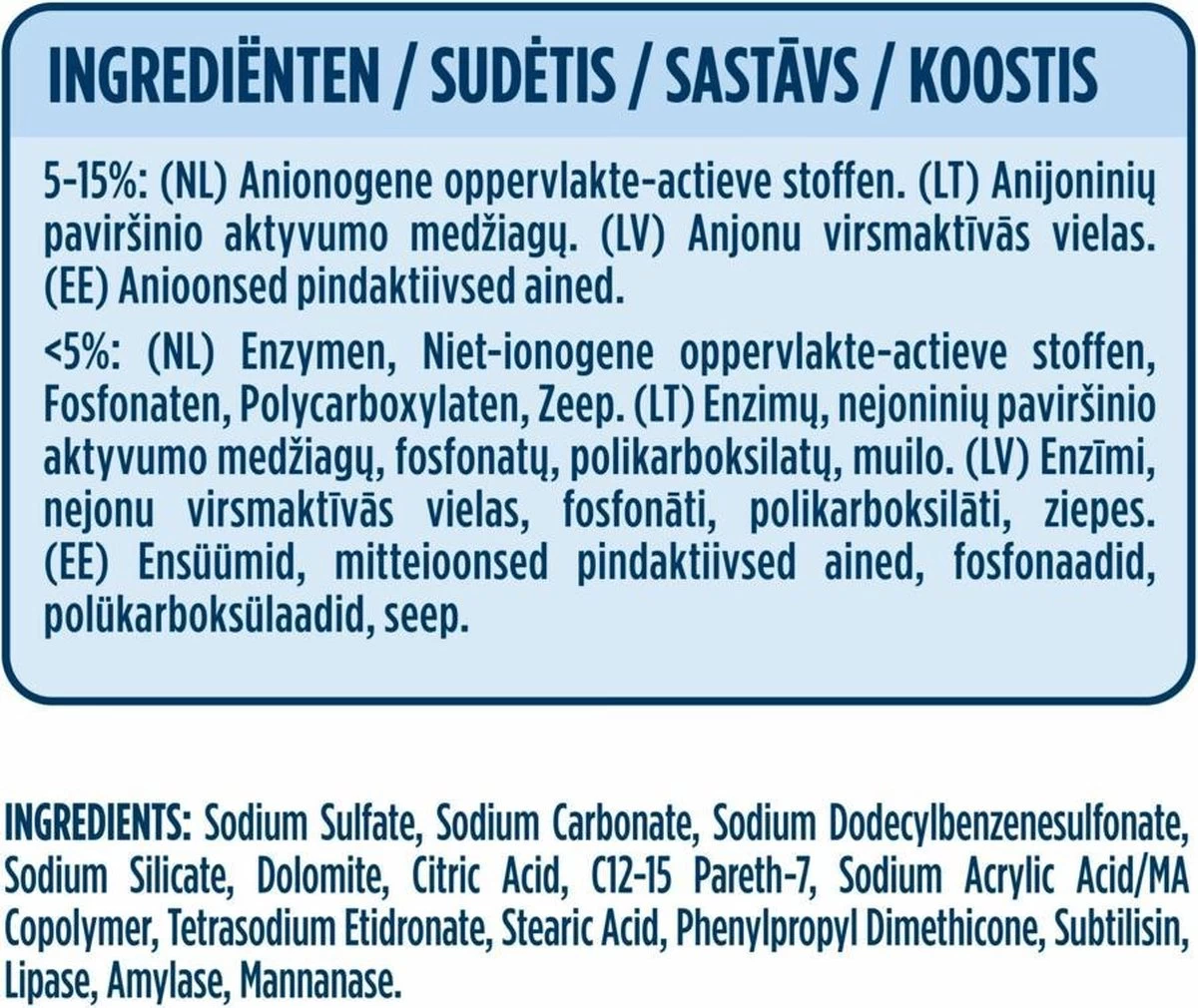 Neutral Waspoeder Kleur - Dermatologisch Getest, Parfumvrij En Hypoallergeen - 4 X 45 Wasbeurten - Afbeelding 4