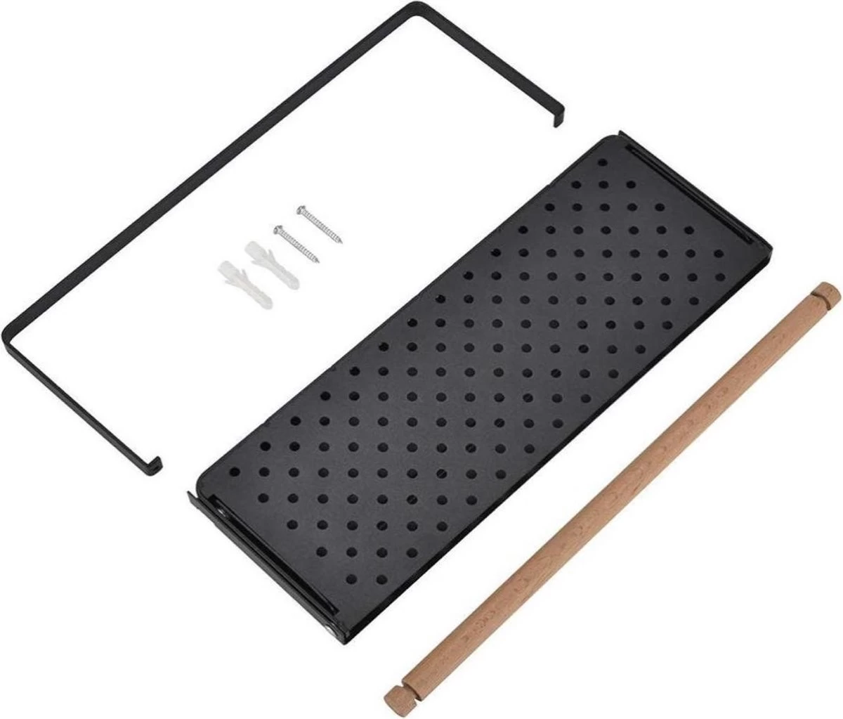 Merkloos Kruidenrek Zwart - Multifunctioneel Ophangbaar Keukenrek - Keukenrolhouder Zwart - Multifunctioneel Kruidenrek - Magnetisch Kruidenrek - Keuken Organizer - Koelkast Rek - Afbeelding 5