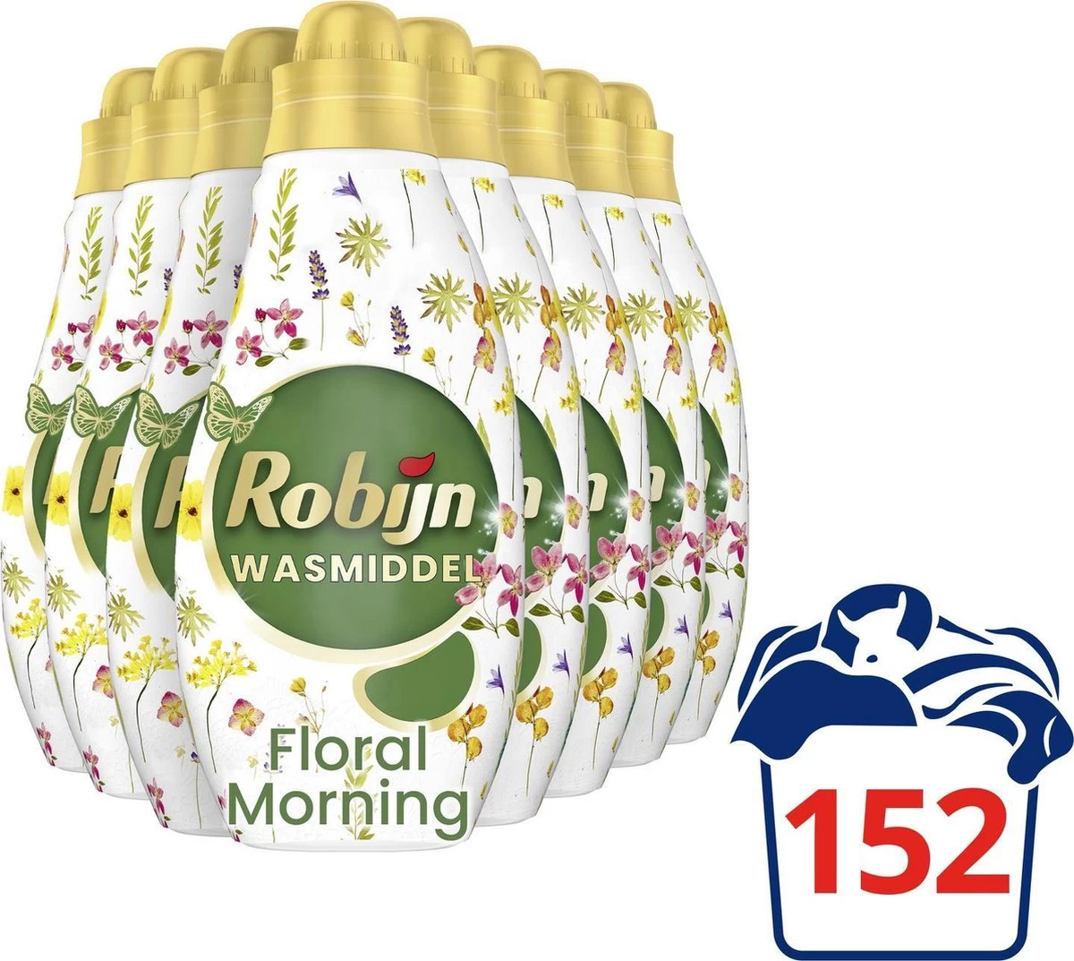 Robijn Klein & Krachtig Wit Floral Morning Vloeibaar Wasmiddel - 8 X 19 Wasbeurten - Voordeelverpakking - Afbeelding 4