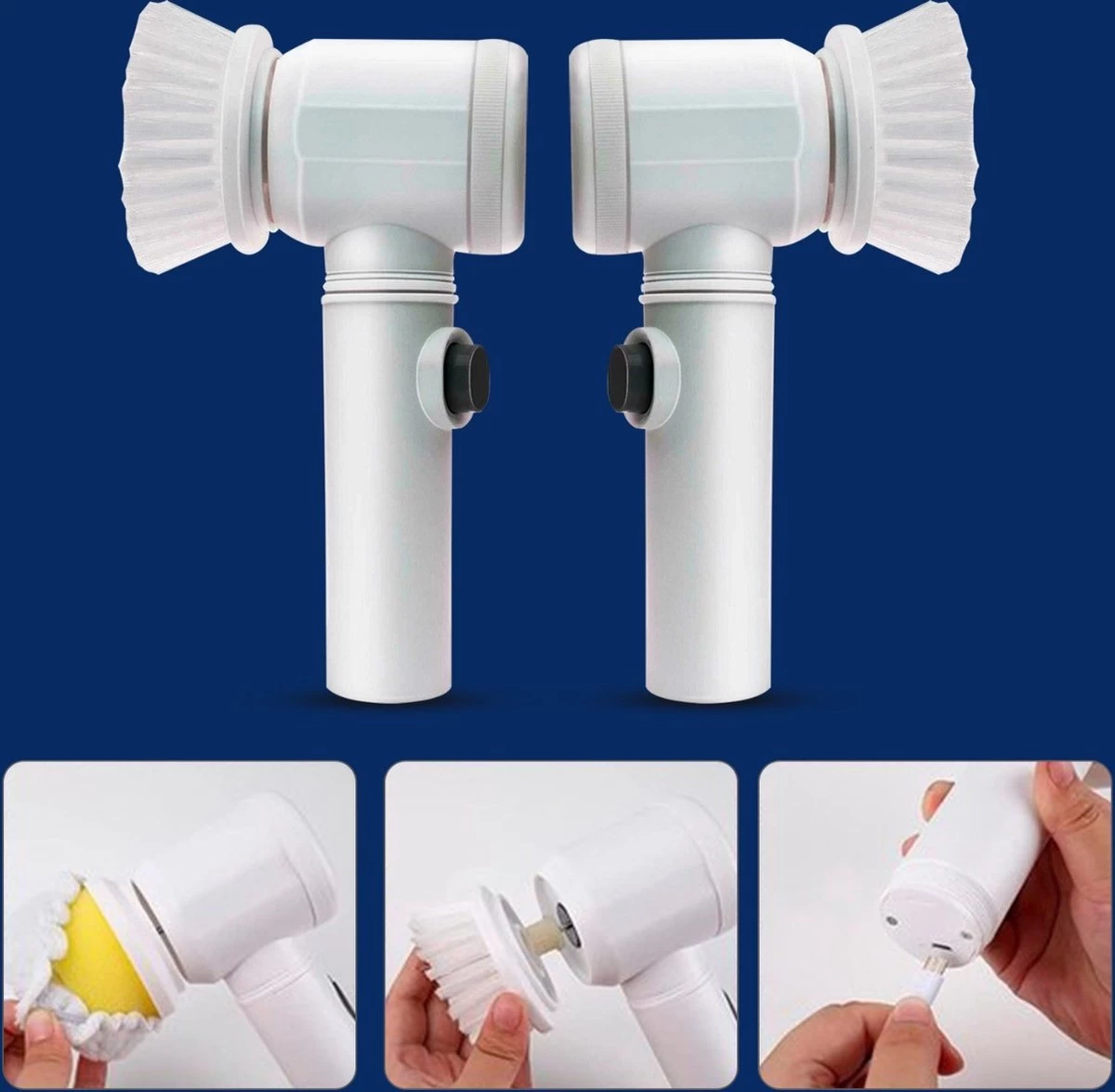 B-care Magic Brush - Elektrische Multifunctionele Schoonmaakborstel - 7 Opzetstukken - Wasborstel - Poetsmachine - Schrobborstel - Handborstel - Werkborstel - Schrobber - Boorborstel - Reinigingsborstel - Afbeelding 11