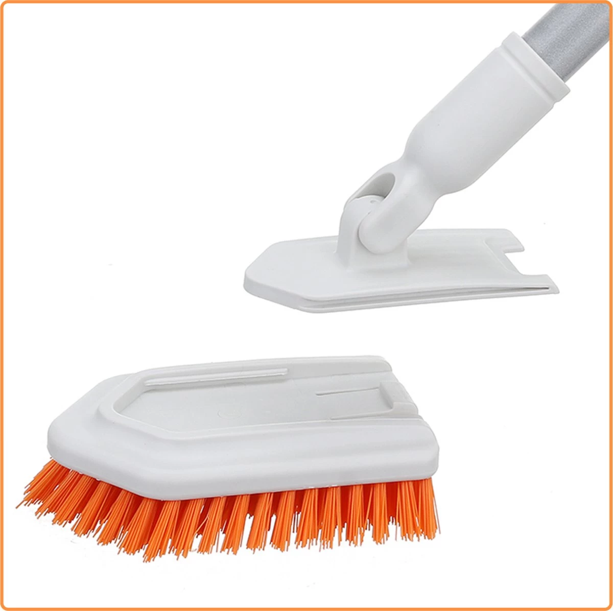 Merkloos Badkamer Reinigingsborstel - Badkamerschrobborstel - Reinigingsborstel - Met Afneembare Telescopische Handgreep En 180° Verstelbare Gezamenlijke Reinigingsborstel - Lange Steel 107 Cm - Afbeelding 8