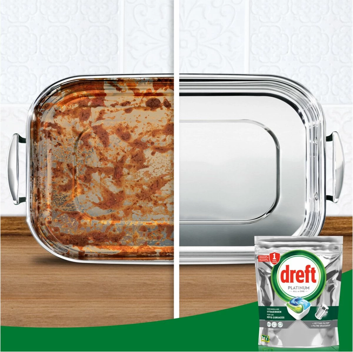 Dreft Platinum All In One - Vaatwascapsules - Original - Voordeelverpakking 5 X 20 Capsules - Afbeelding 2