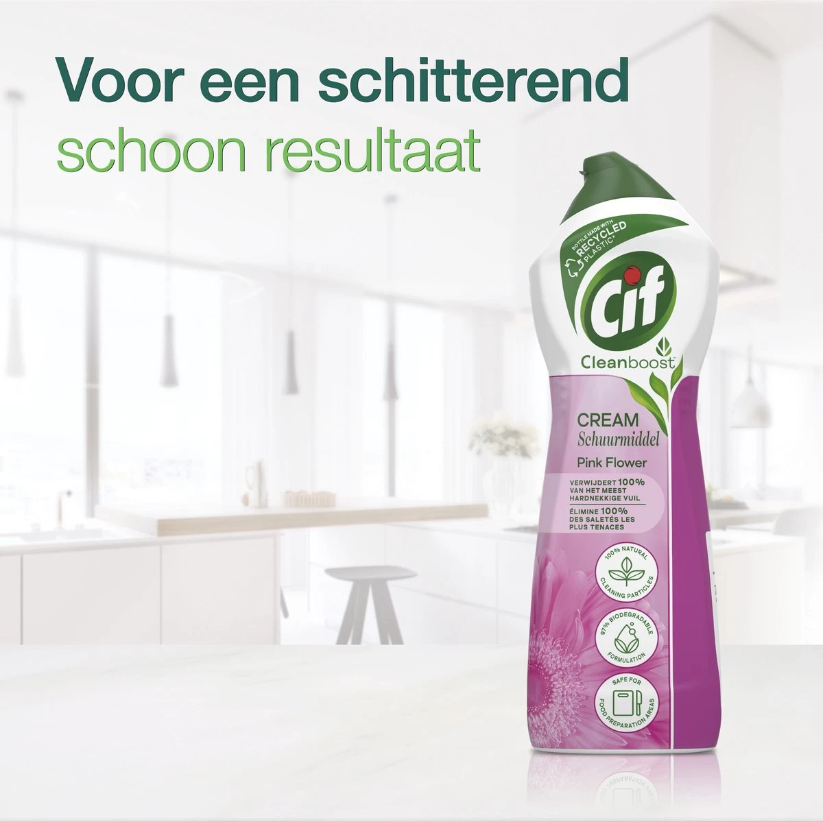 Cif CleanBoost Cream Pink Schuurmiddel - 8 X 750 Ml - Voordeelverpakking - Afbeelding 5