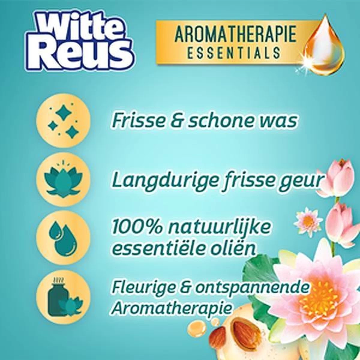 Frisse Reus Power Caps Lotus Amandel Wascapsules - Wasmiddel Capsules - Voordeelverpakking - 8 X 14 Wasbeurten - Afbeelding 10