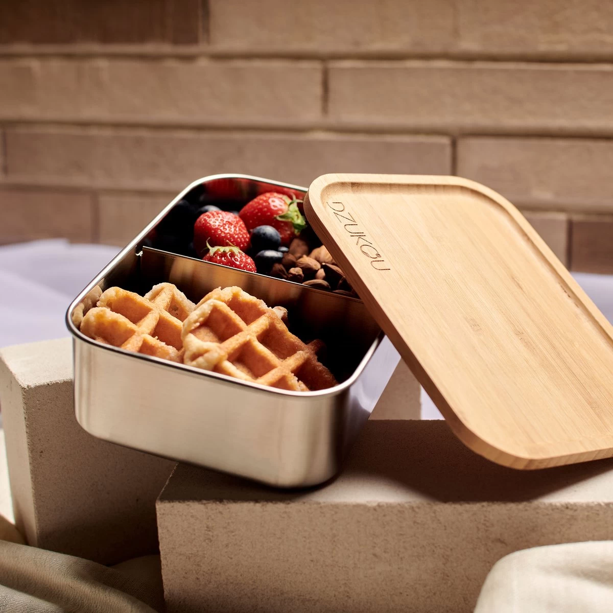 Dzukou Jim Corbett – RVS Lunchbox - Volwassenen - Met Vakjes - 1200 Ml - Afbeelding 2