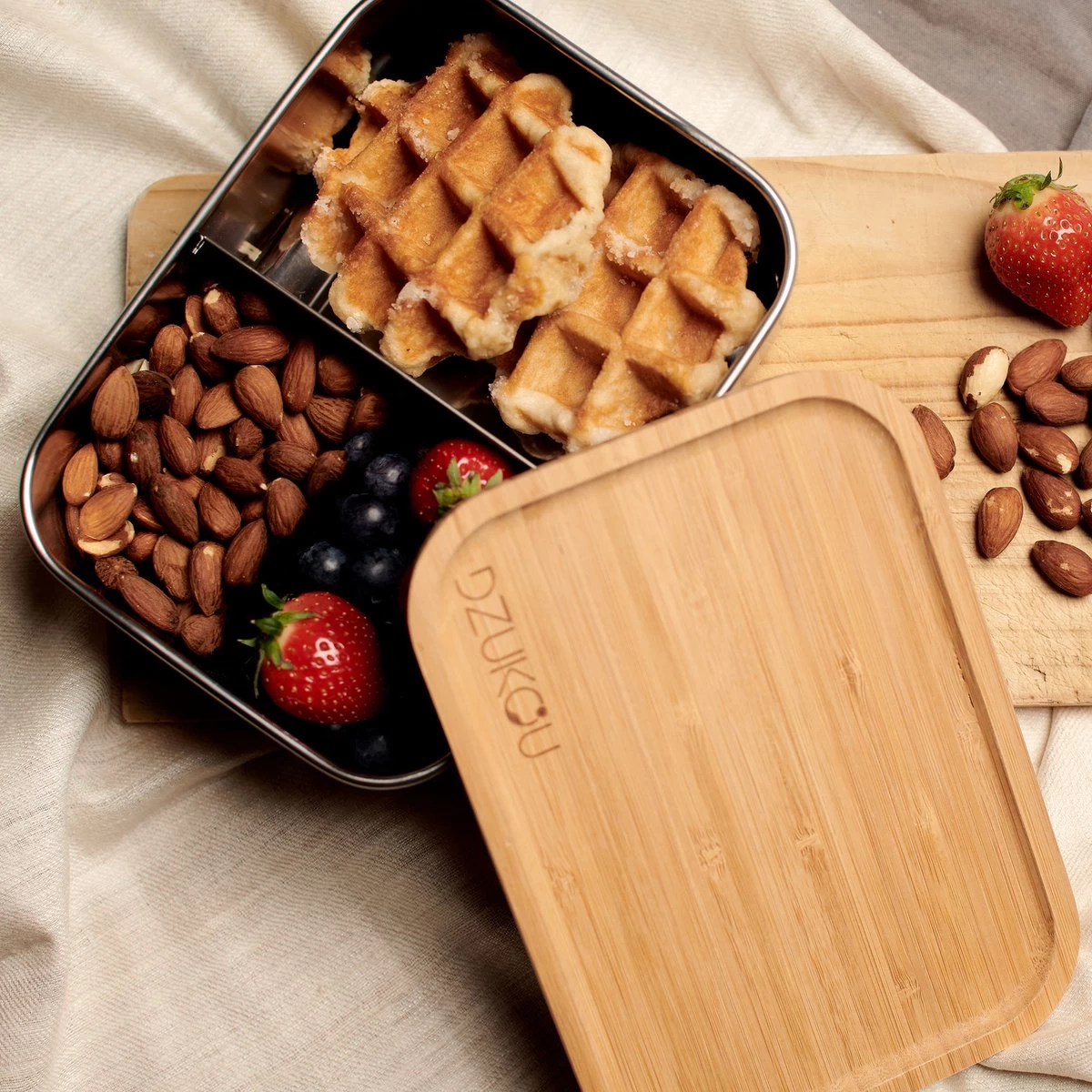 Dzukou Jim Corbett – RVS Lunchbox - Volwassenen - Met Vakjes - 1200 Ml - Afbeelding 5