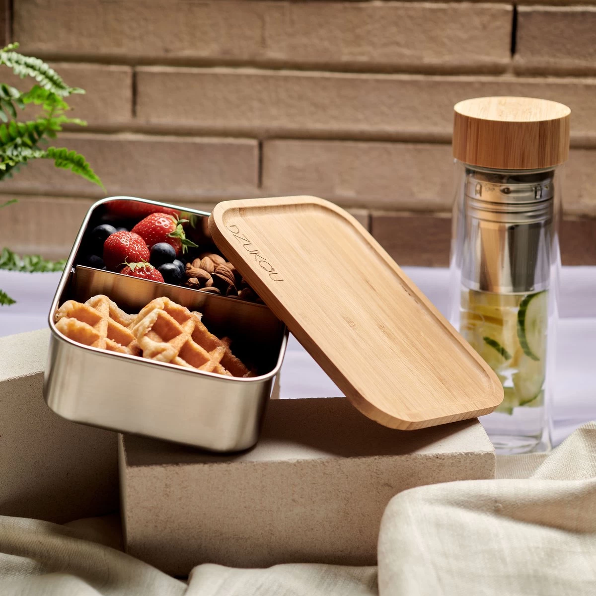 Dzukou Jim Corbett – RVS Lunchbox - Volwassenen - Met Vakjes - 1200 Ml - Afbeelding 6