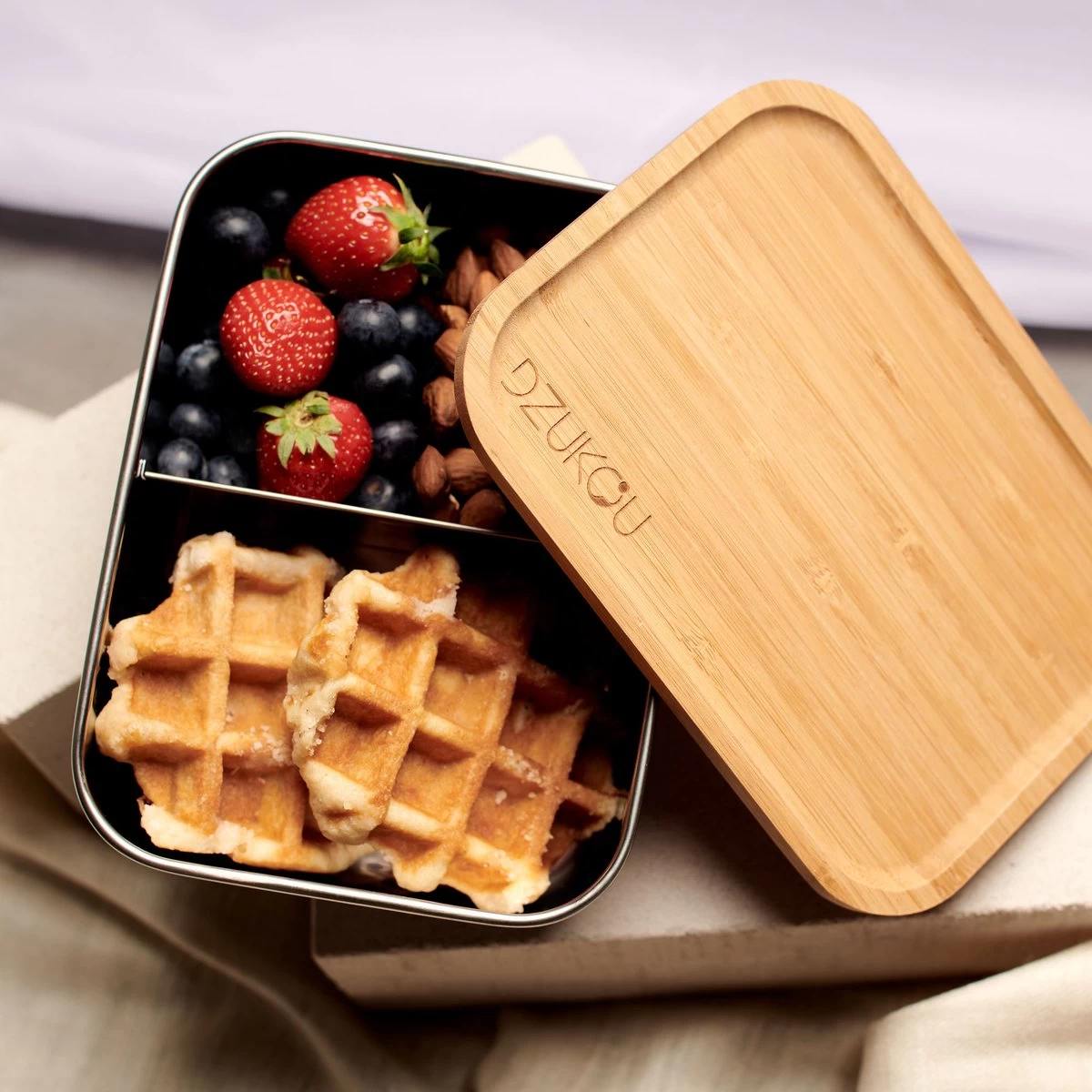 Dzukou Jim Corbett – RVS Lunchbox - Volwassenen - Met Vakjes - 1200 Ml - Afbeelding 7