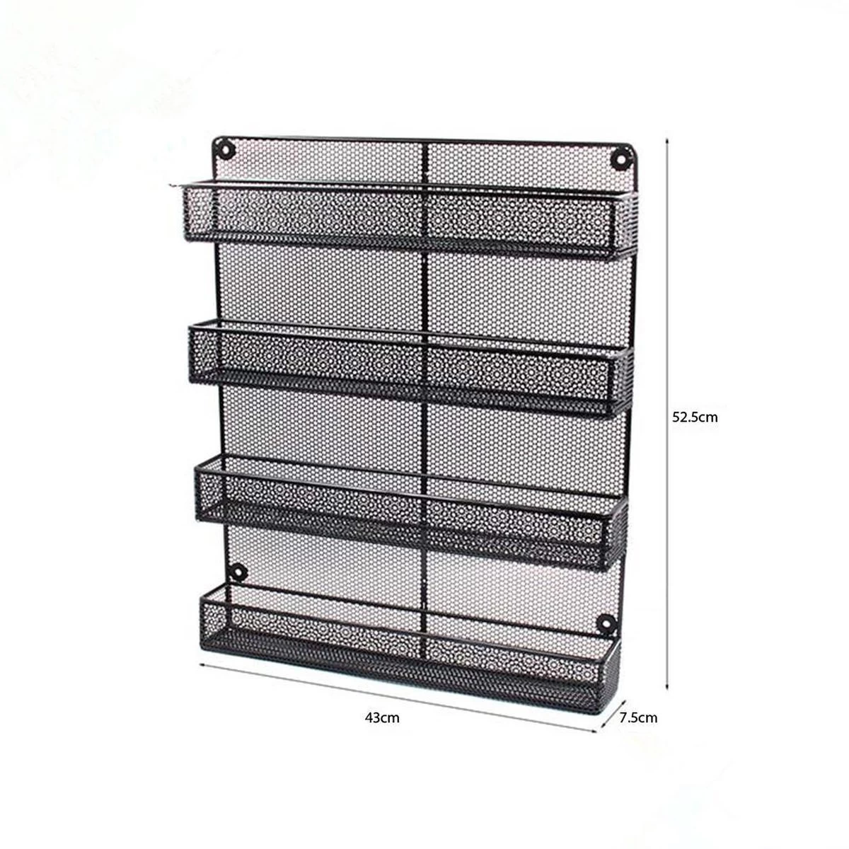 QUVIO Groot Kruidenrek Staal - Ophangbaar - Voor 32 Kruidenpotjes - 4 Laags - Zwart - Afbeelding 3