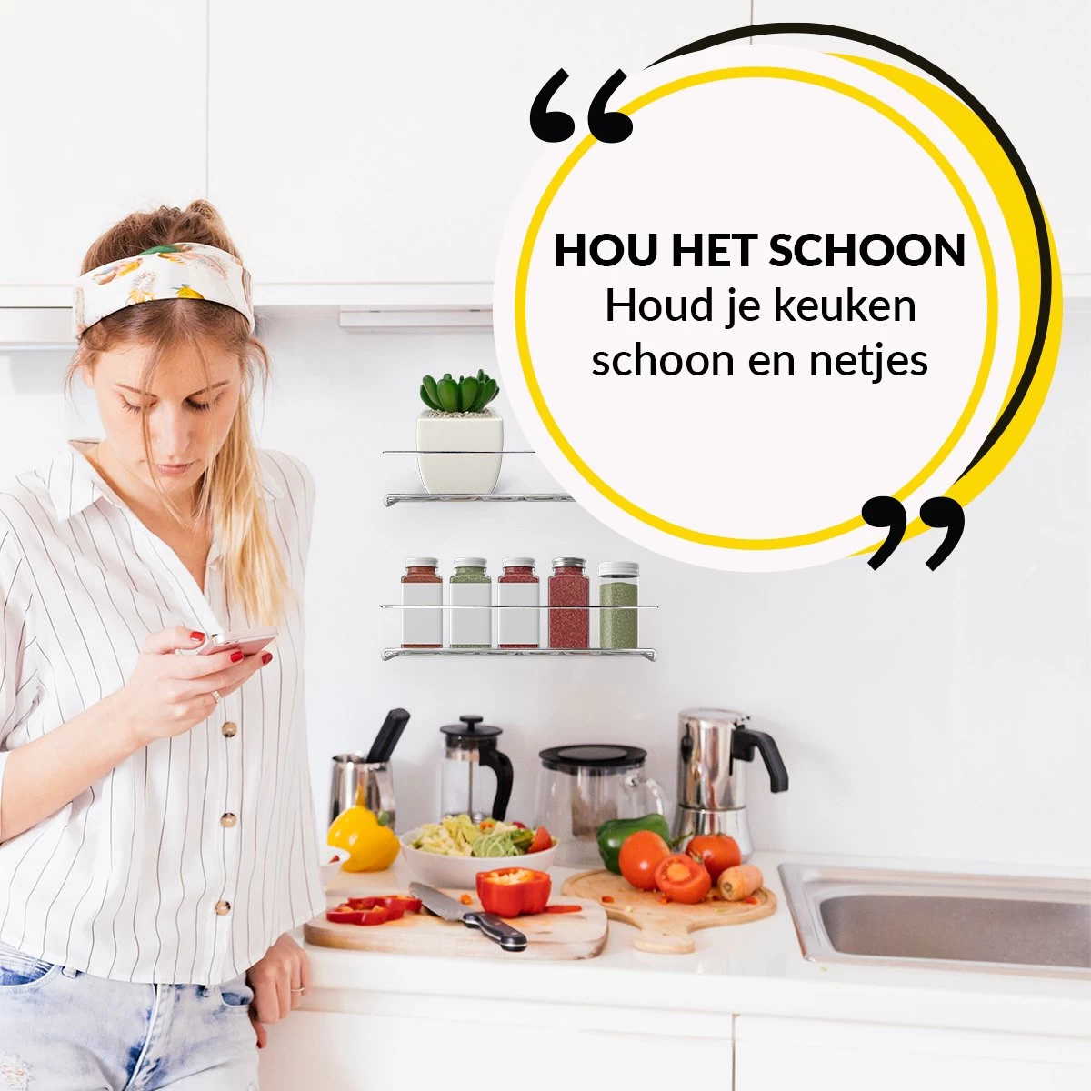 YORGS Kruidenrek Ophangbaar - Kruidenrekje Voor Potjes - Kruidenrekken Hangend 4 Stuks - Zwart - Inc Ophangmateriaal - Afbeelding 2