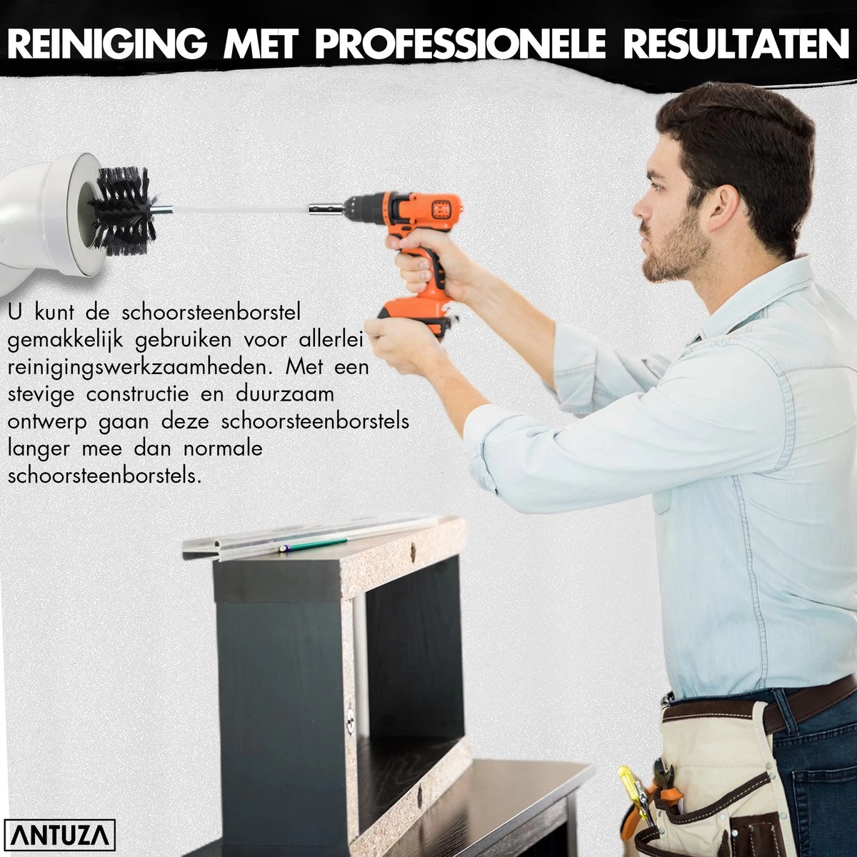 Antuza | Schoorsteenveegset | Schoorsteenreiniger | Schoorsteen Borstel | 9 Meter - Afbeelding 2