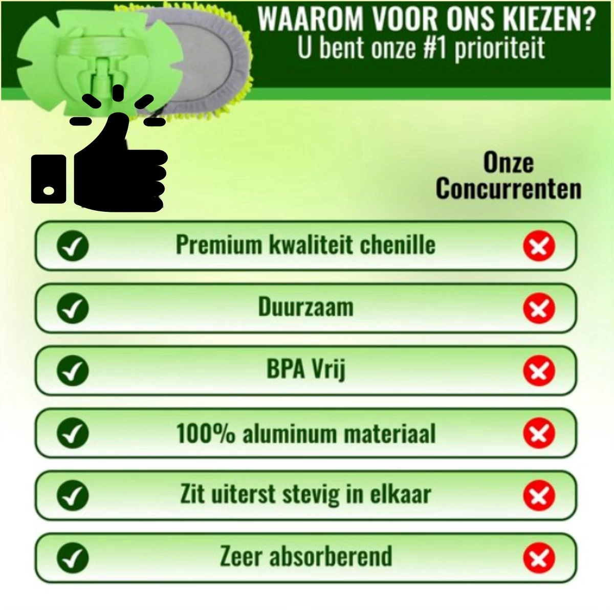 Merkloos Professionele Telescopische Wasborstel + Tonova Pen - Auto Schoonmaakborstel - Anti Slip - Auto, Caravan & Camper - Uitschuifbaar - Groen - Afbeelding 4