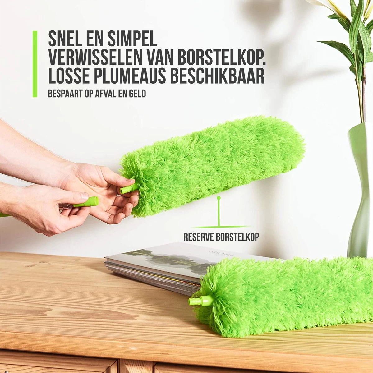 Strex Telescopische Plumeau Met Telescoopsteel - 60 Tot 140 Cm - Uitschuifbaar - Wasbaar - Flexibel 360° Draaibaar - Microvezel Ragebol - Afbeelding 6