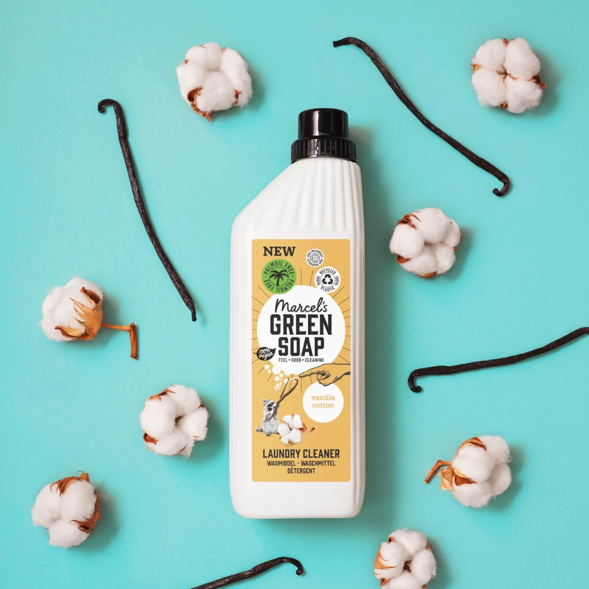 Marcel's Green Soap Wasmiddel Vanille & Katoen - 19 Wasbeurten - 1 Liter - Palmolievrij - Afbeelding 3