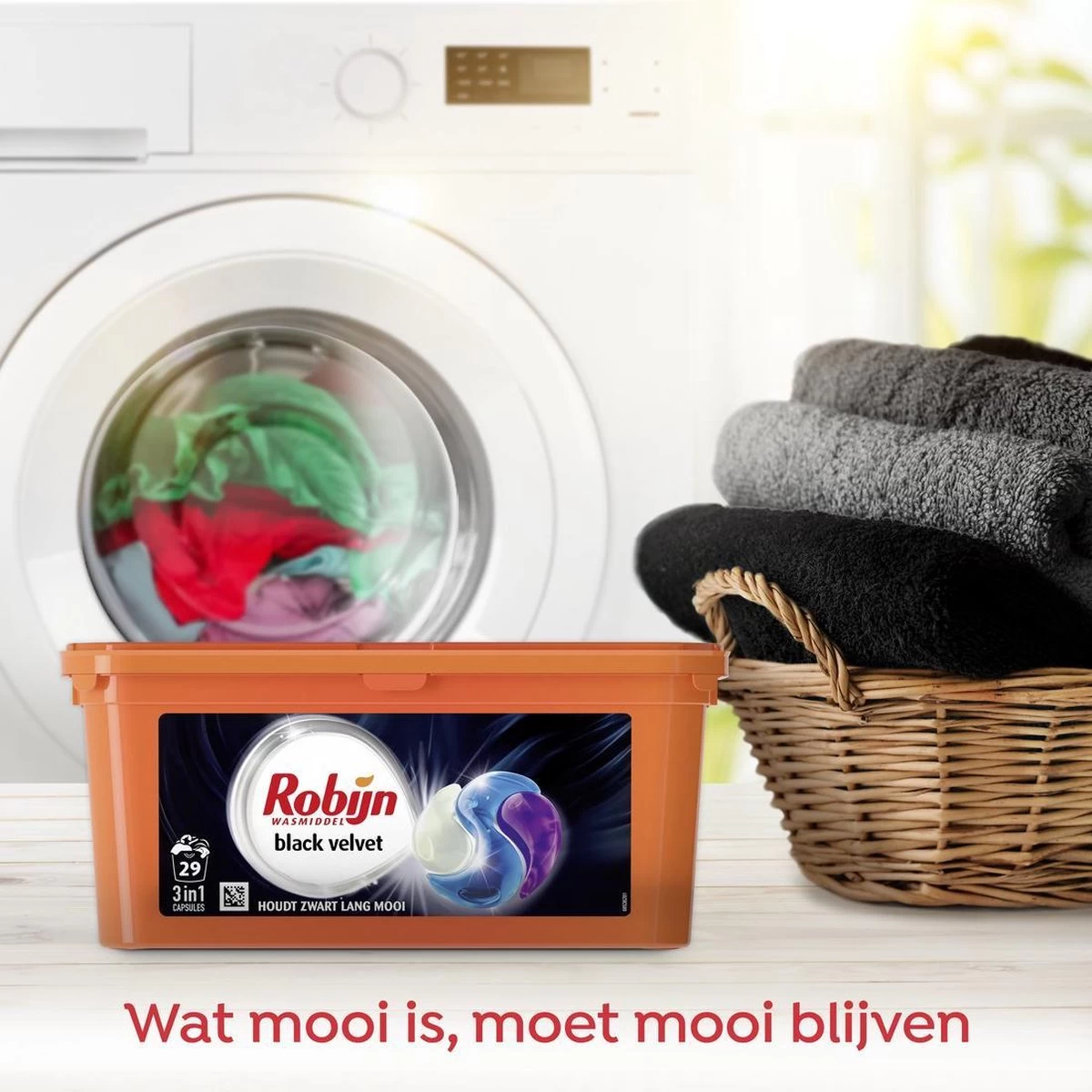 Robijn Black Velvet 3 In 1 Wascapsules Speciaal Voor De Zwarte Was - 29 Wasbeurten - Afbeelding 3