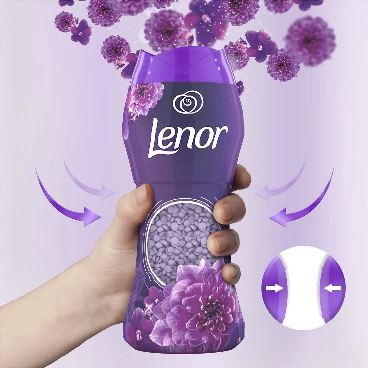 Lenor Amethist En Bloemen - In-Wash Geurbooster - Voordeelverpakking 6 X 16 Wasbeurten - Afbeelding 5