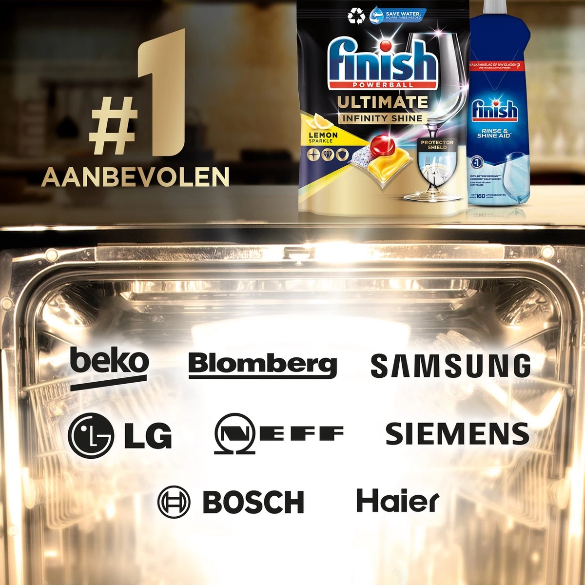 Finish Ultimate Infinity Shine Citroen Vaatwastabletten - 80 Capsules - Afbeelding 3