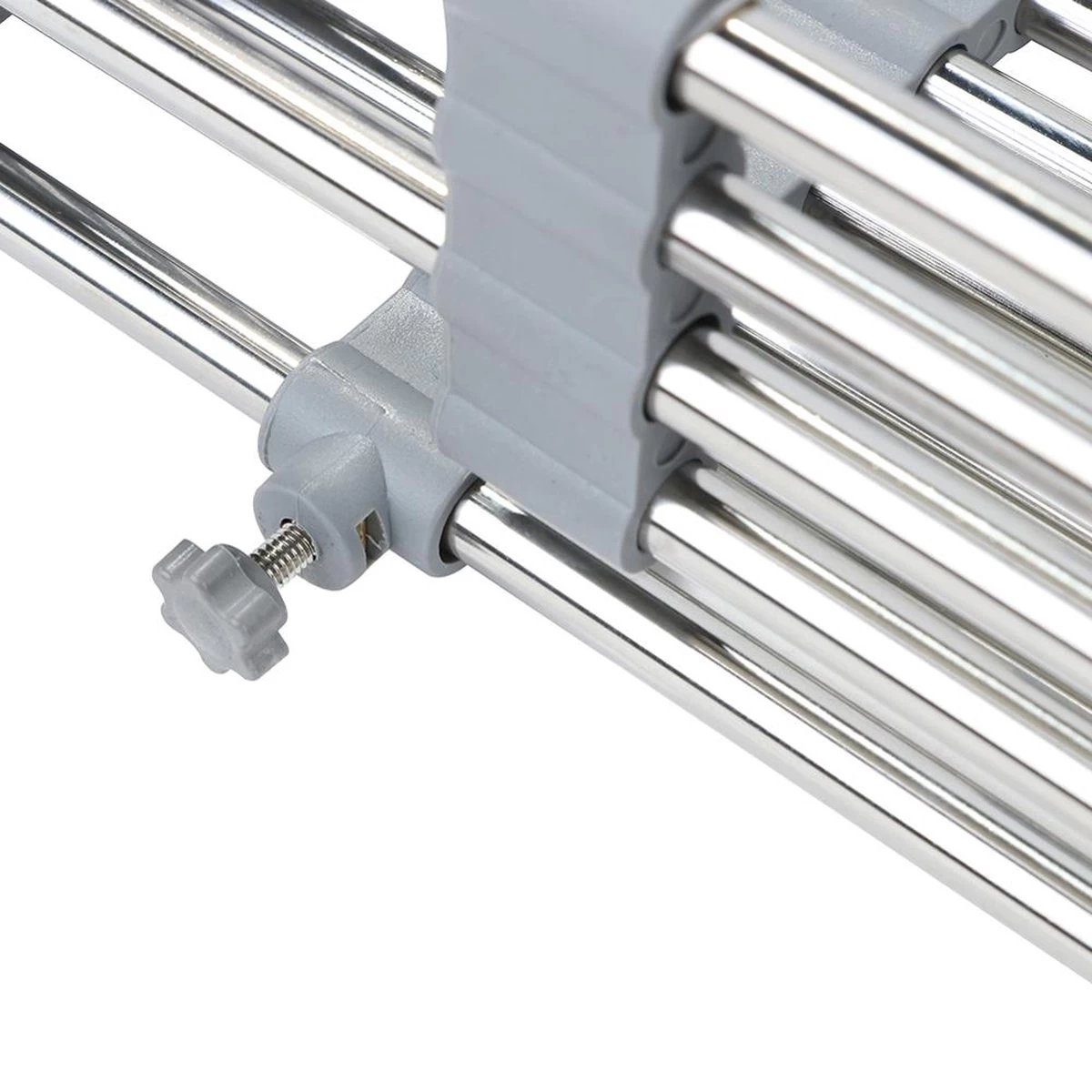 IBright Verstelbare Keukenrek - Gootsteen Mand - Afdruiprek – Vergiet – Verstelbaar In Lengte - Uitschuifbaar - RVS Grijs - Afbeelding 11