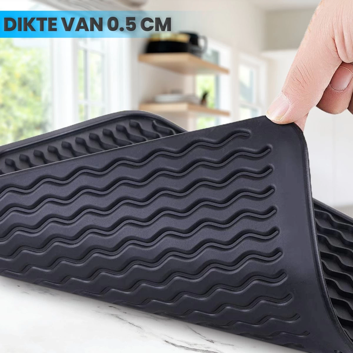 Bangosa Afdruipmat - Vaat Afwas Droogmat - Siliconen 50 X 40 - Afbeelding 2