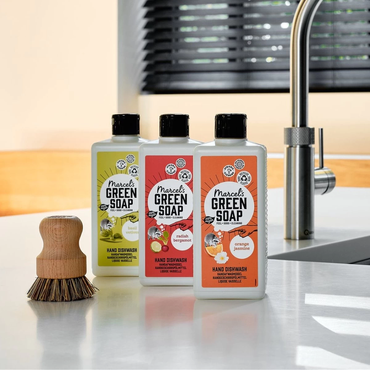 Marcel's Green Soap Afwasmiddel Basilicum & Vertivert Gras - 6 X 500 Ml - Afbeelding 4