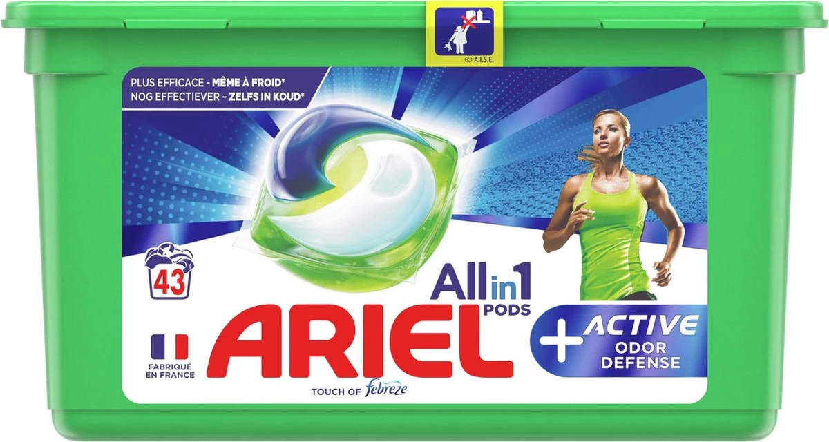 Ariel All In 1 Wasmiddel Pods + Actieve Geurbestrijding - 3x43 Wasbeurten - Voordeelverpakking - Afbeelding 2