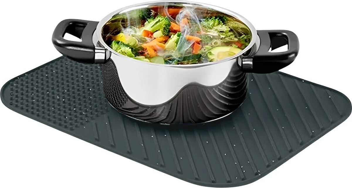 Alpina Afdruipmat - Droogmat - Siliconen - 26,5x34,5 Cm - Grijs - Afbeelding 5