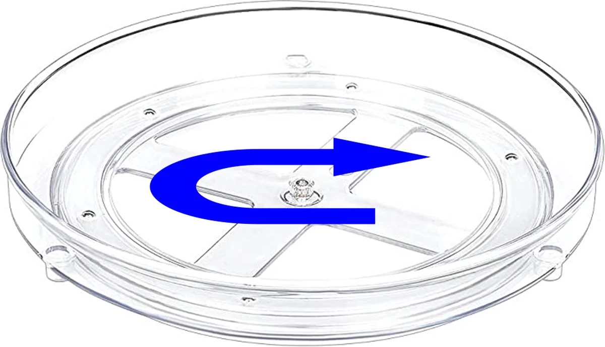 Merkloos Kruidenrek Draaibaar - Transparant - Diameter 23,5 Cm - Multifunctioneel Draaiplateau - Afbeelding 5