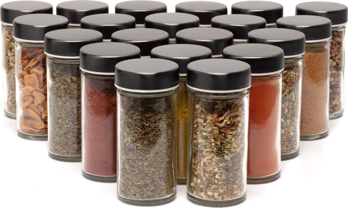 Pazzo Goods - Kruidenrek Staand - Kruidenrek Met Potjes - Zwart - RVS - Kruidenrek Draaibaar - 20 Kruidenpotjes - Inclusief Stickers & Stift - Kruiden Carrousel - Afbeelding 6