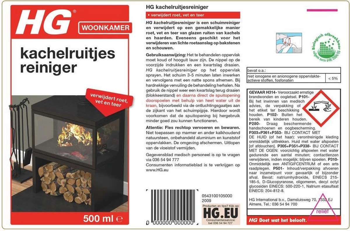 HG Kachelruitjesreiniger - 500 Ml - Verwijdert Roet, Vet En Teer - Afbeelding 3