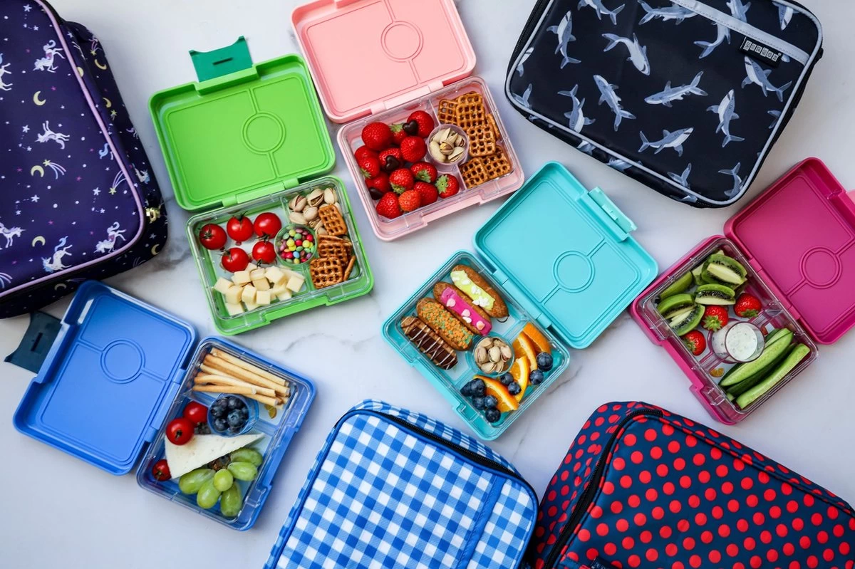 Yumbox Snack - Lekvrije Bento Box Lunchbox - 3 Vakken - Coco Roze / Rainbow Tray - Afbeelding 4