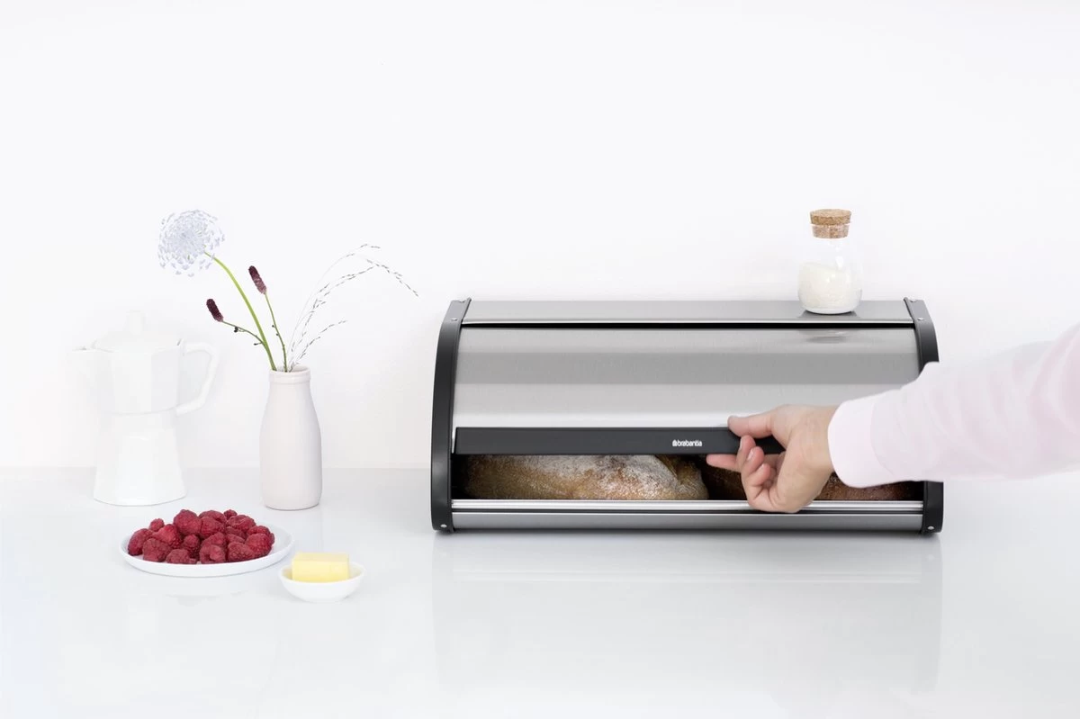 Brabantia Broodtrommel - Met Schuifdeksel - Matt Steel Fingerprint Proof - Afbeelding 9