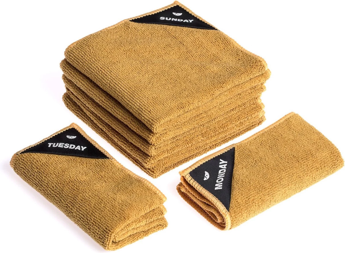 Klud Vaatdoek Set - 7 Dagen - Curry - Afbeelding 4