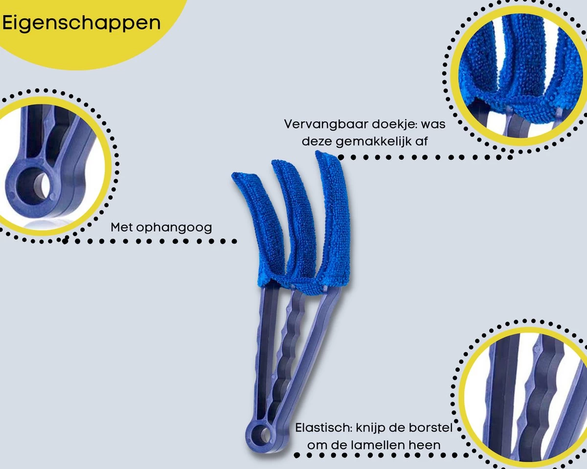 Merkloos Jaloezie Reiniger Plumeau - Jaloezie Stoffer - Lamellen Reiniger - Stof Verwijderen - Lamellen Stofvrij - Afbeelding 3