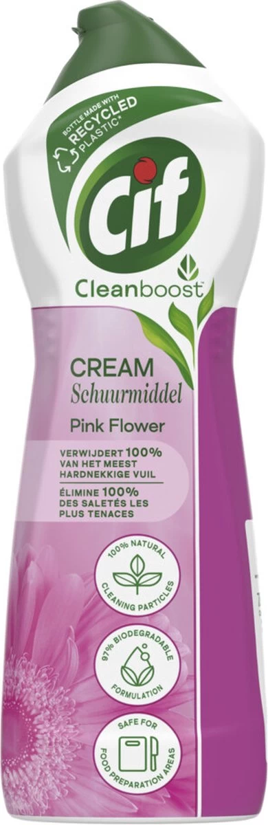 Cif CleanBoost Cream Pink Schuurmiddel - 8 X 750 Ml - Voordeelverpakking - Afbeelding 7