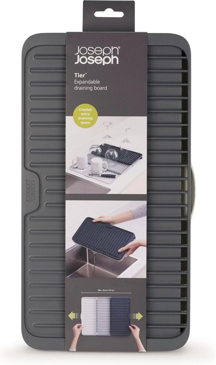 Joseph Joseph - Tier - Afdruipmat - Uitschuifbaar - Grijs - Afbeelding 5