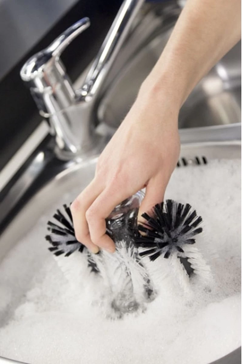 Merkloos Spoelborstels Voor Glazen 19 X 18 X 10 Cm - Afwas Borstels Voor Bierglazen En Meer - Afbeelding 2