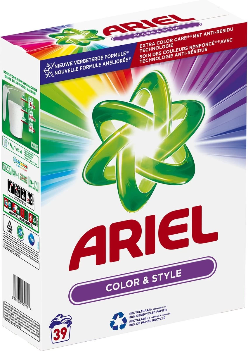 Ariel Color Waspoeder - 3 X 39 Wasbeurten - Voordeelverpakking - Afbeelding 3