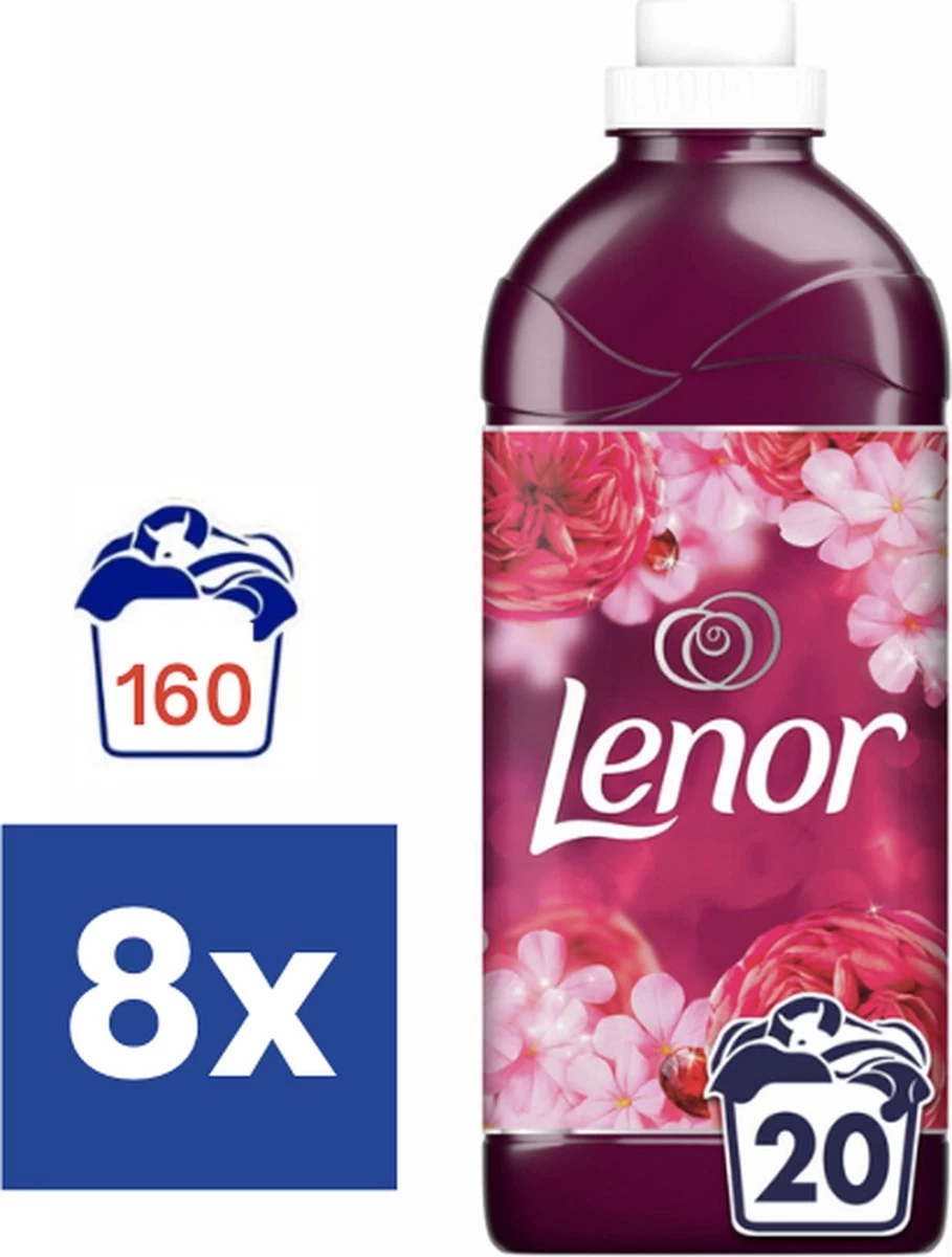 Lenor Jasmijn Robijn Wasverzachter - 8 X 460 Ml (160 Wasbeurten) - Afbeelding 2