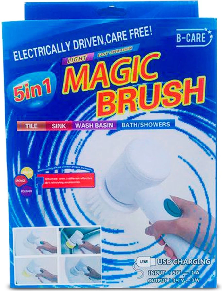 B-care Magic Brush - Elektrische Multifunctionele Schoonmaakborstel - 7 Opzetstukken - Wasborstel - Poetsmachine - Schrobborstel - Handborstel - Werkborstel - Schrobber - Boorborstel - Reinigingsborstel - Afbeelding 5